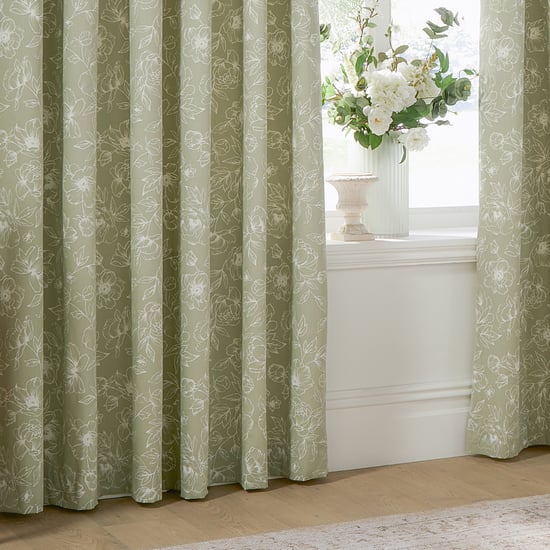Wylder Bella Floral Lined Eyelet Curtain Pair, Sage - Image 3