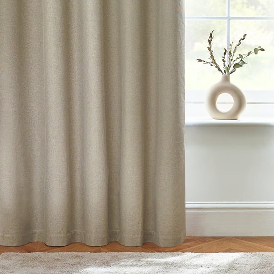 Furn Dawn Textured Blackout Eyelet Curtain Pair, Natural - Image 3