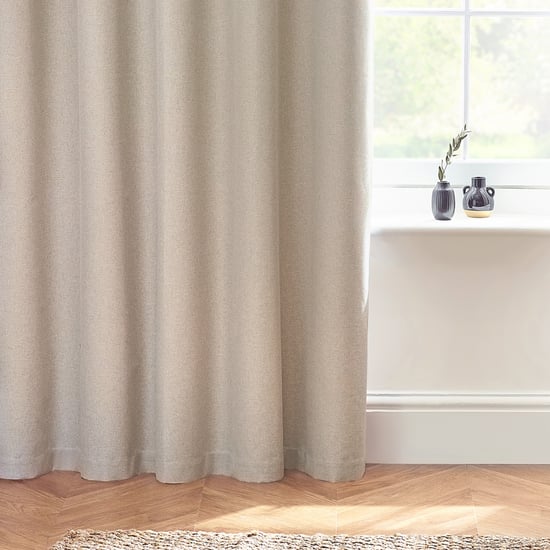 Furn Dawn Textured Blackout Eyelet Curtain Pair, Linen - Image 3