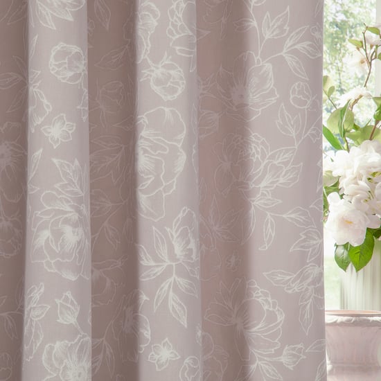 Wylder Bella Floral Lined Pencil Pleat Curtain Pair, Natural - Image 4