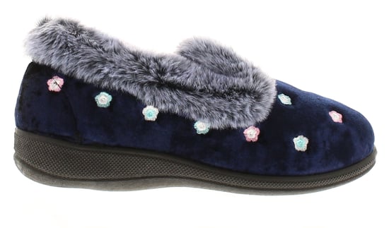 Jo & Joe Womens Slippers Faux Fur Delilah navy - Image 2