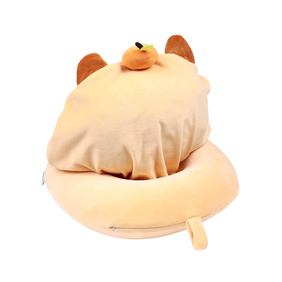 Capybara Travel Pillow With Hood brown - Image 4