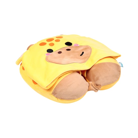 Giraffe Travel Pillow With Hood yellow - Image 2