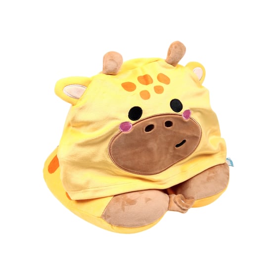 Giraffe Travel Pillow With Hood yellow - Image 3