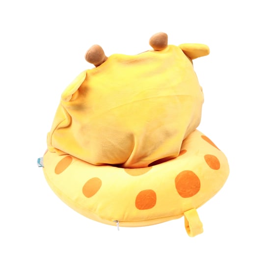 Giraffe Travel Pillow With Hood yellow - Image 5