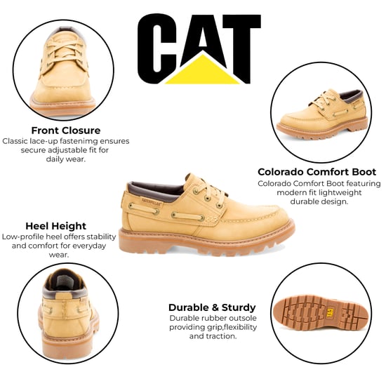 CAT (Caterpillar) Heren Honingbruine Leren Lage Laarzen - Colorado Bootlaarzen - Image 2