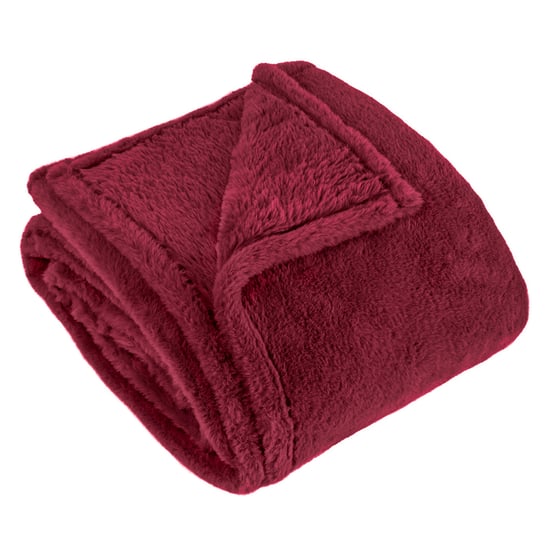 Furn Kallu Double-Sided Faux-Fur Throw, Berry - Image 4