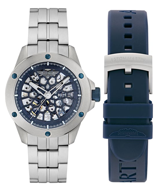 Aston Martin Thrill Rim Heren Zilveren Horloge MTRR1F504 - Image 1