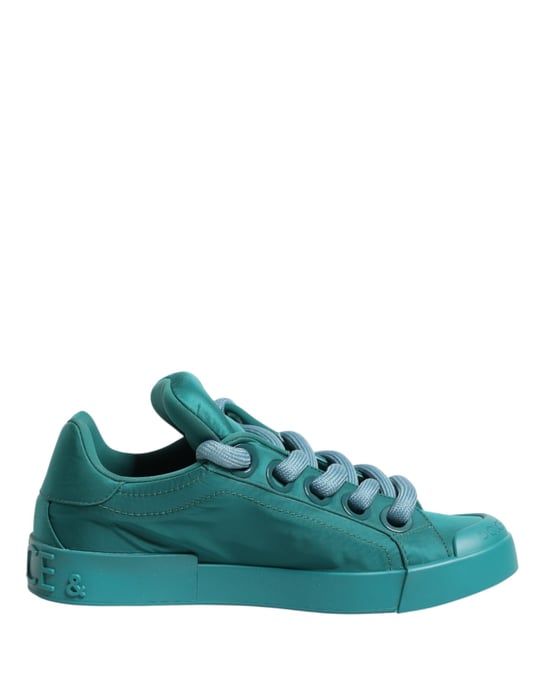 Dolce & Gabbana Teal Portofino Men Low Top Sneakers Shoes - Image 1