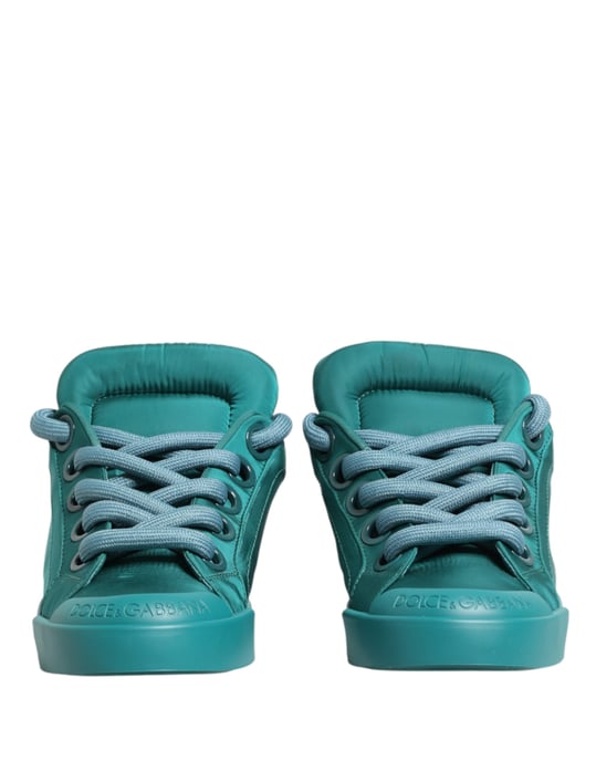Dolce & Gabbana Teal Portofino Men Low Top Sneakers Shoes - Image 3