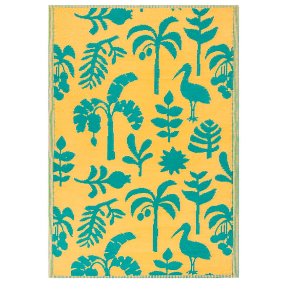 Furn Marula Outdoor/Indoor 100% Recycled Rug, Yellow/Teal - Image 3