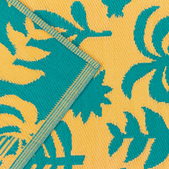 Furn Marula Outdoor/Indoor 100% Recycled Rug, Yellow/Teal - Image 5
