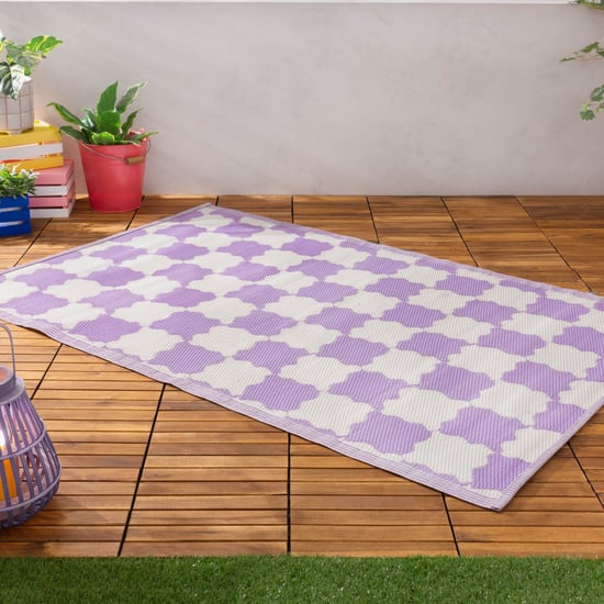 Furn Check Outdoor/Indoor 100% Recycled Rug, Lilac - Image 2