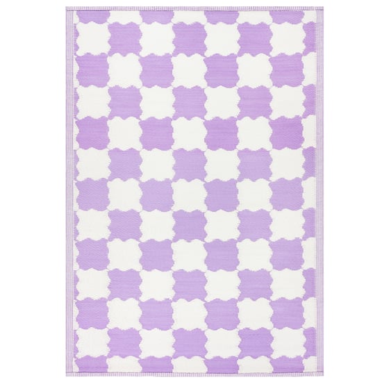 Furn Check Outdoor/Indoor 100% Recycled Rug, Lilac - Image 5