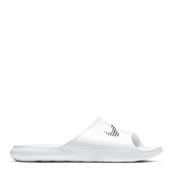 Men's Nike Victori Shower Sliders in White/Black - Image 1