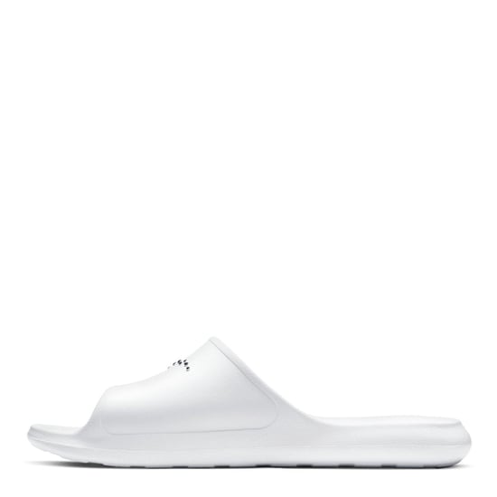 Men's Nike Victori Shower Sliders in White/Black - Image 2