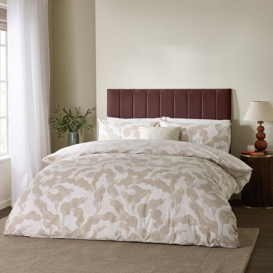 Hoem Lauro Printed Reversible Duvet Cover Set, Stone - Image 1