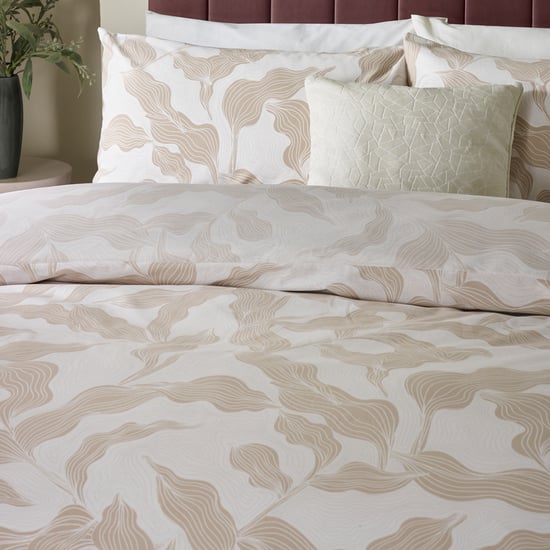 Hoem Lauro Printed Reversible Duvet Cover Set, Stone - Image 2