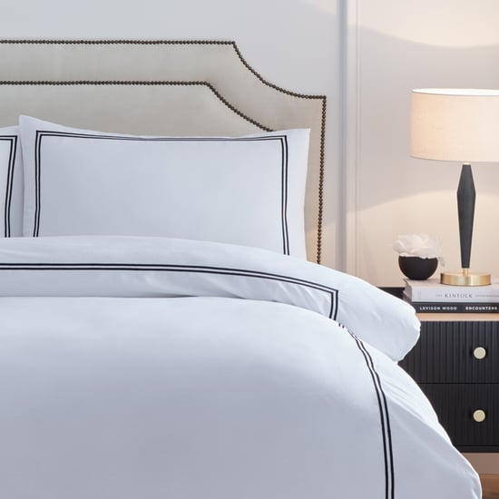 Paoletti Elara Embroidered 100% Cotton Duvet Cover Set, Black - Image 3
