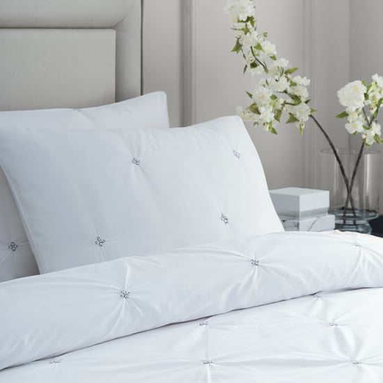 Paoletti Elysia Pinch Pleat 100% Cotton Duvet Cover Set, Black - Image 2