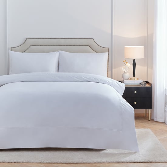 Paoletti Elara Embroidered 100% Cotton Duvet Cover Set, White - Image 1