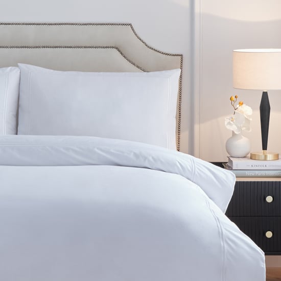 Paoletti Elara Embroidered 100% Cotton Duvet Cover Set, White - Image 3
