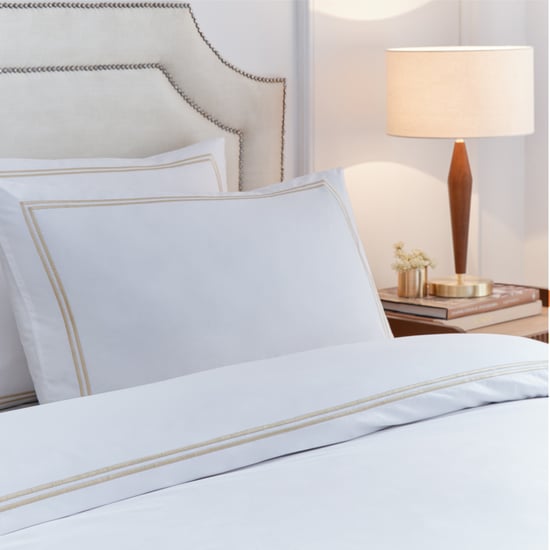 Paoletti Elara Embroidered 100% Cotton Duvet Cover Set, Champagne - Image 2