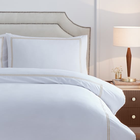 Paoletti Elara Embroidered 100% Cotton Duvet Cover Set, Champagne - Image 3