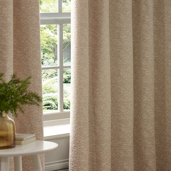 Paoletti Galaxy Fully Lined Chenille Eyelet Curtain Pair, Blush - Image 4