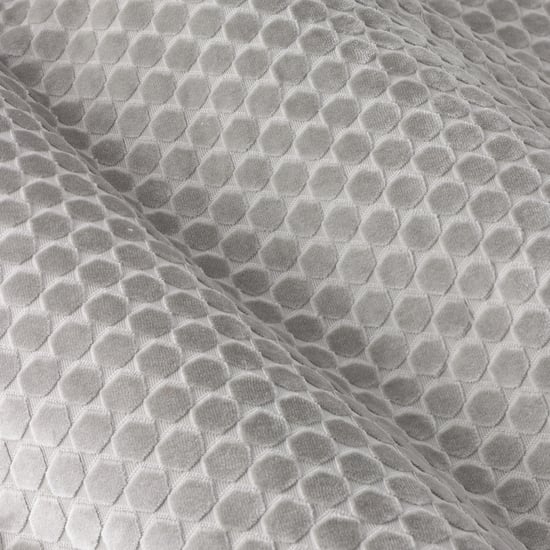 Paoletti Neptune Fully Lined Velvet Eyelet Curtain Pair, Silver - Image 6
