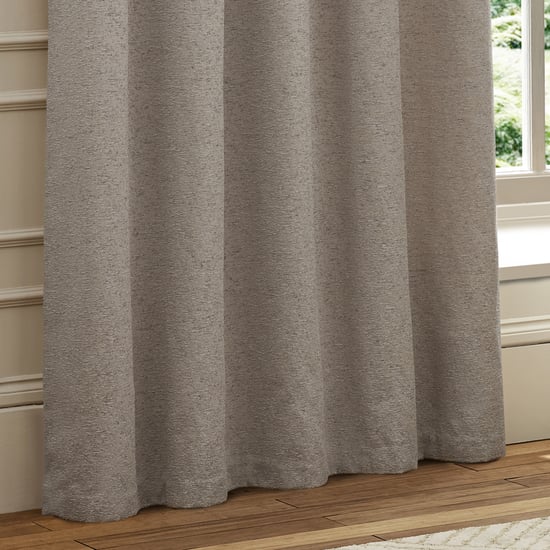 Paoletti Galaxy Fully Lined Chenille Eyelet Curtain Pair, Silver - Image 3