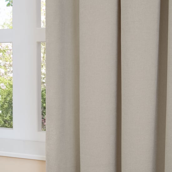 Furn Soft Chenille Blackout Pencil Pleat Curtain Pair, Natural - Image 4