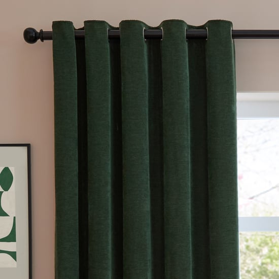 Furn Soft Chenille Blackout Eyelet Curtain Pair, Bottle - Image 6