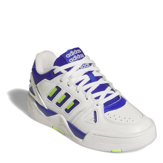 Men's adidas Midcity Low J Lace-Up Low Top Sneakers in Wht/Blue/Lem - Image 3