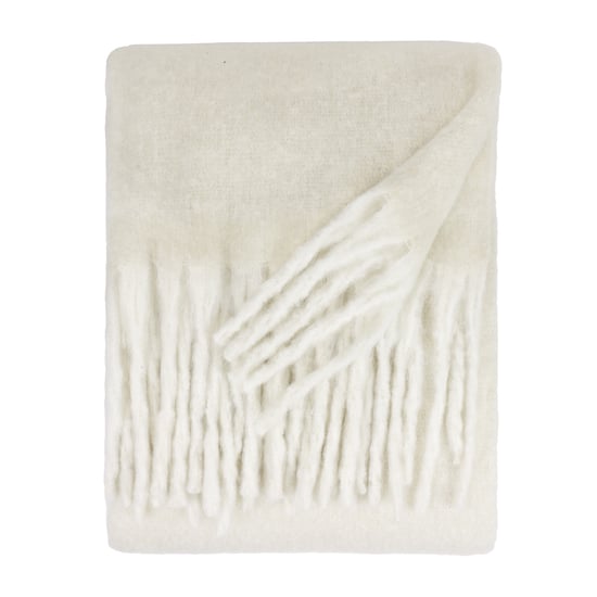 Furn Cozy Woven Tasselled Throw, Ecru - Image 3