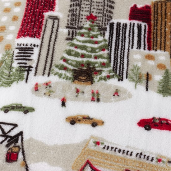 Furn Joy To All Printed Fleece Throw, Cream - Image 4
