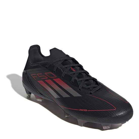 Men's adidas F50 Pro Firm Ground Football Boots in Black/Iron/Red - Image 3