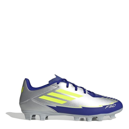 Men's adidas F50 Club Firm Ground Football Boots in Silver/Blue - Image 1