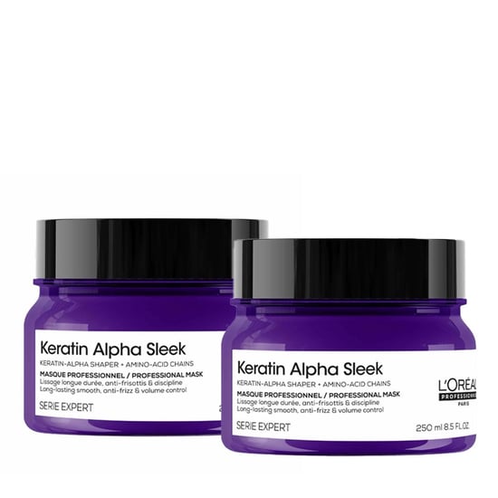 L'oréal Professionnel Keratin Alpha Sleek Hair Mask Anti Frizz & Smoothing, Nourishing Conditioner Hair Treatment 250ml - Image 1