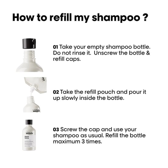 L'oréal Professionnel Metal Detox Shampoo 500ml & Refill Pack 500ml Duo - Image 6