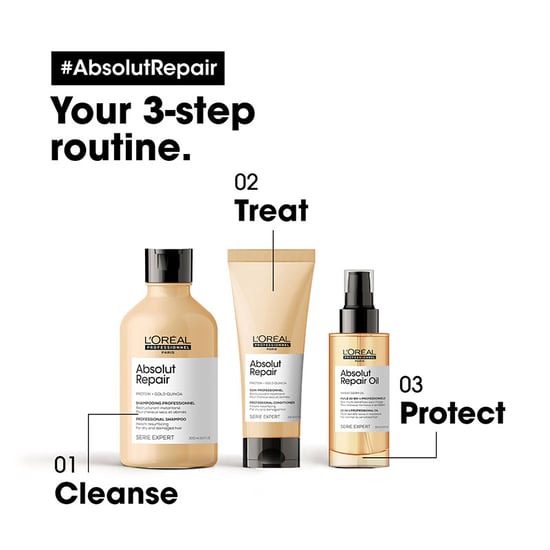 L'oréal Professionnel Serie Expert Absolut Repair Shampoo 300ml And Conditioner 200ml Duo - Image 4