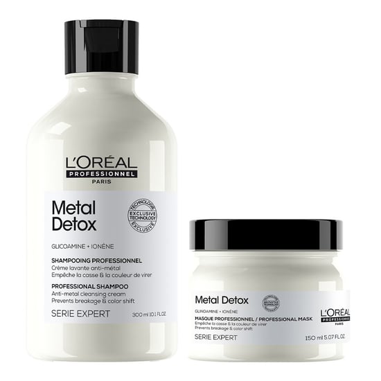L'oréal Professionnel Metal Detox Clarifying Shampoo 300ml & Hair Mask 150ml Duo - Image 1