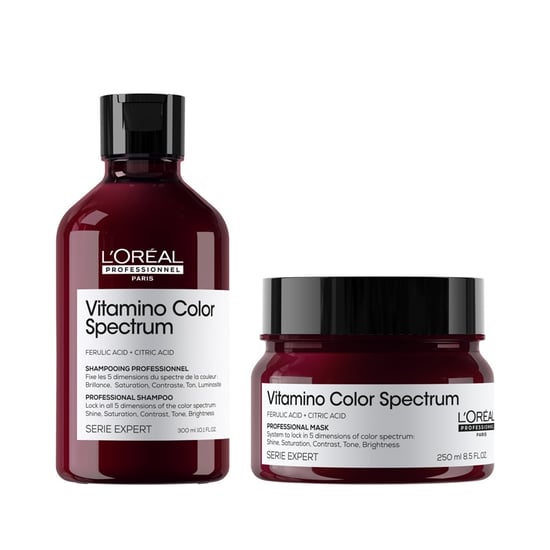 L'oréal Professionnel Vitamino Color Spectrum Shampoo 300ml And Rinse Off Hair Mask 250ml Duo - Image 1