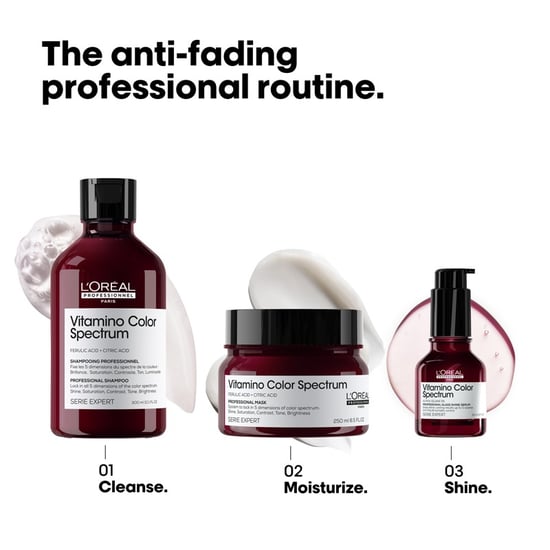 L'oréal Professionnel Vitamino Color Spectrum Shampoo 300ml And Rinse Off Hair Mask 250ml Duo - Image 5