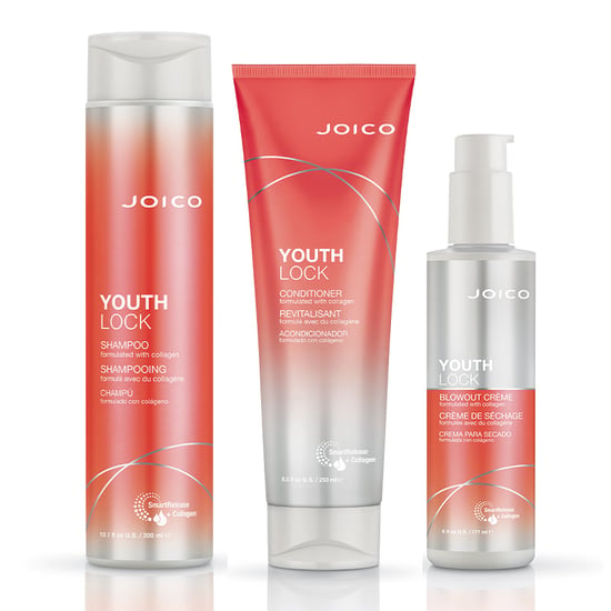 Joico Youthlock Shampoo 300ml, Conditioner 250ml, Anti-frizz Blowout Crème 177ml Pack - Image 1