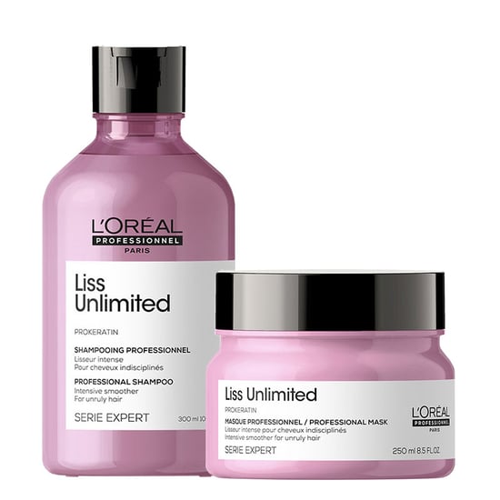 L'oréal Professionnel Serie Expert Liss Shampoo 300ml And Masque 250ml Duo - Image 1