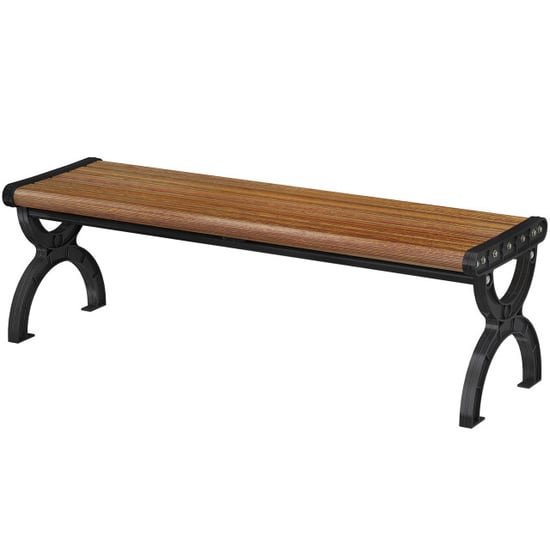 4goodz 2-zits buitenbank met metalen frame en lattenzitting - Image 1