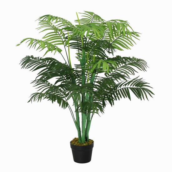 4goodz Kunstpalm 125cm groot kunstplant met 18 palmbladeren in pot - Image 1