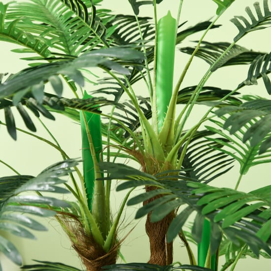 4goodz Kunstpalm 125cm groot kunstplant met 18 palmbladeren in pot - Image 2