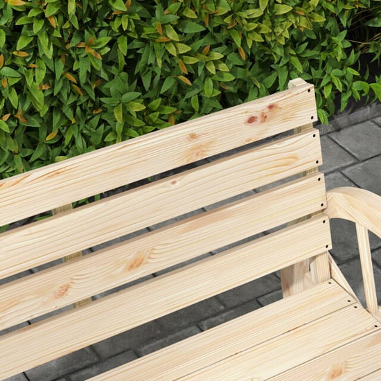4goodz Tuinbank met armleuning wagenwielen design massief hout licht - Image 4